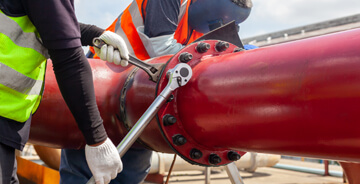 Two technicians proving mechanical construction services